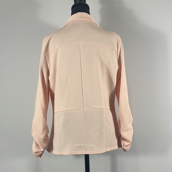 Pink, Open Front Blazer, Large, rousted sleeve, jacket,cardigan,ruched sleeve - Picture 3 of 7
